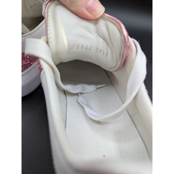 Alexander McQueen Womens Sz 8.5 EU 38.5 Pink Glitter Oversize Sneakers - Picture 9 of 14